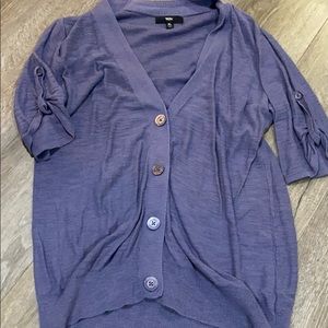 Purple Soft Oversized Sweater with Button Sleeve